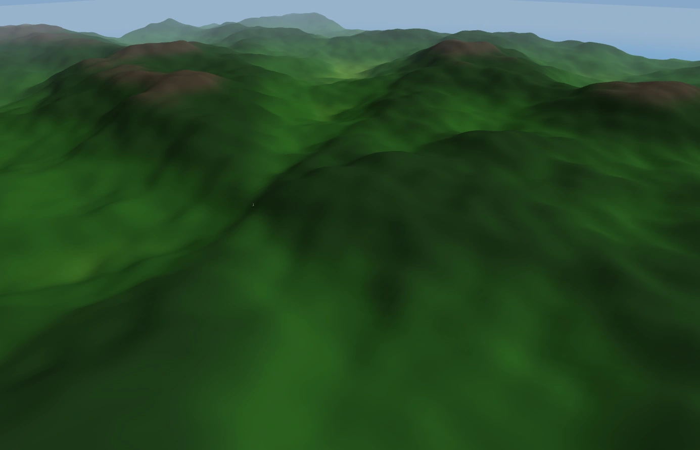 A procedurally generated island with height and slope colour bands