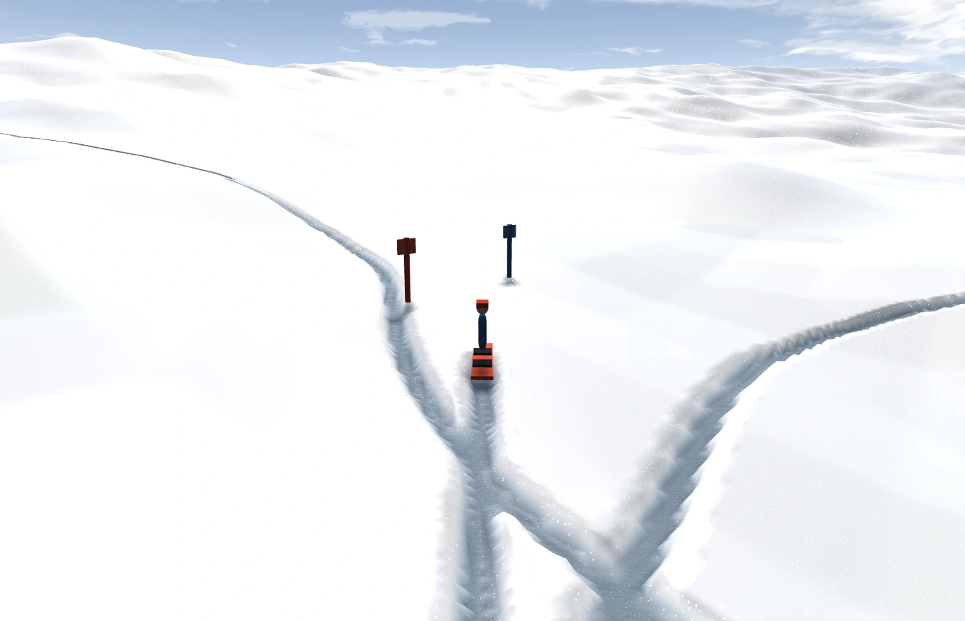 The snowboarding mountain