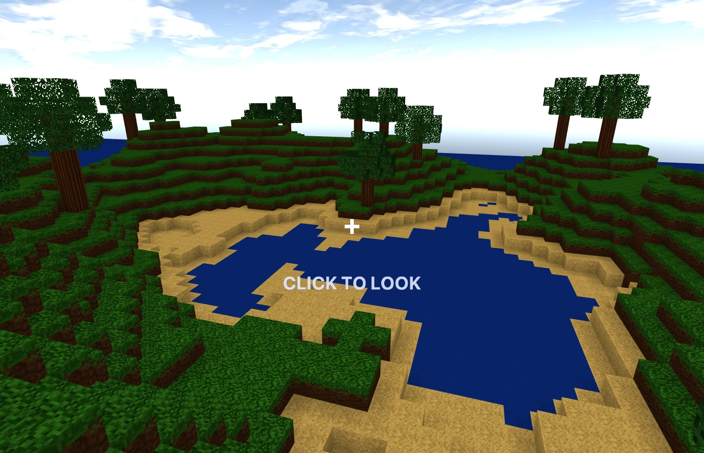 A Minecraft-style voxel landscape