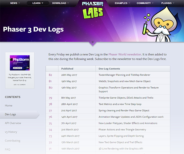 phaser3-devlogs