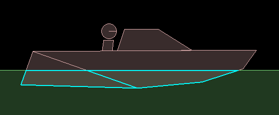 a decent boat outline made from two separate shapes