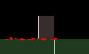 movement arrows indicate many small bounces as the player moves