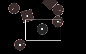 a white box and some shapes, the ones that are overlapped have a white spot inside